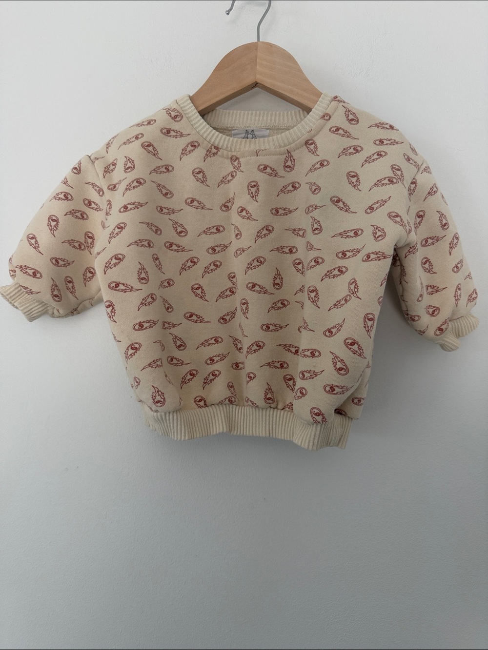 By Billie Australian Designer Kids Crewneck Sweater Flaming Yin-Yang Print 2T